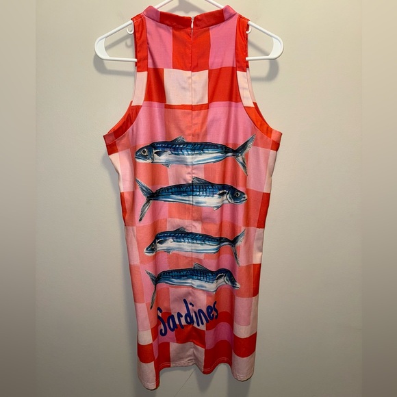 Red and Pink Sardines Fish Mini Dress - Picture 4 of 6